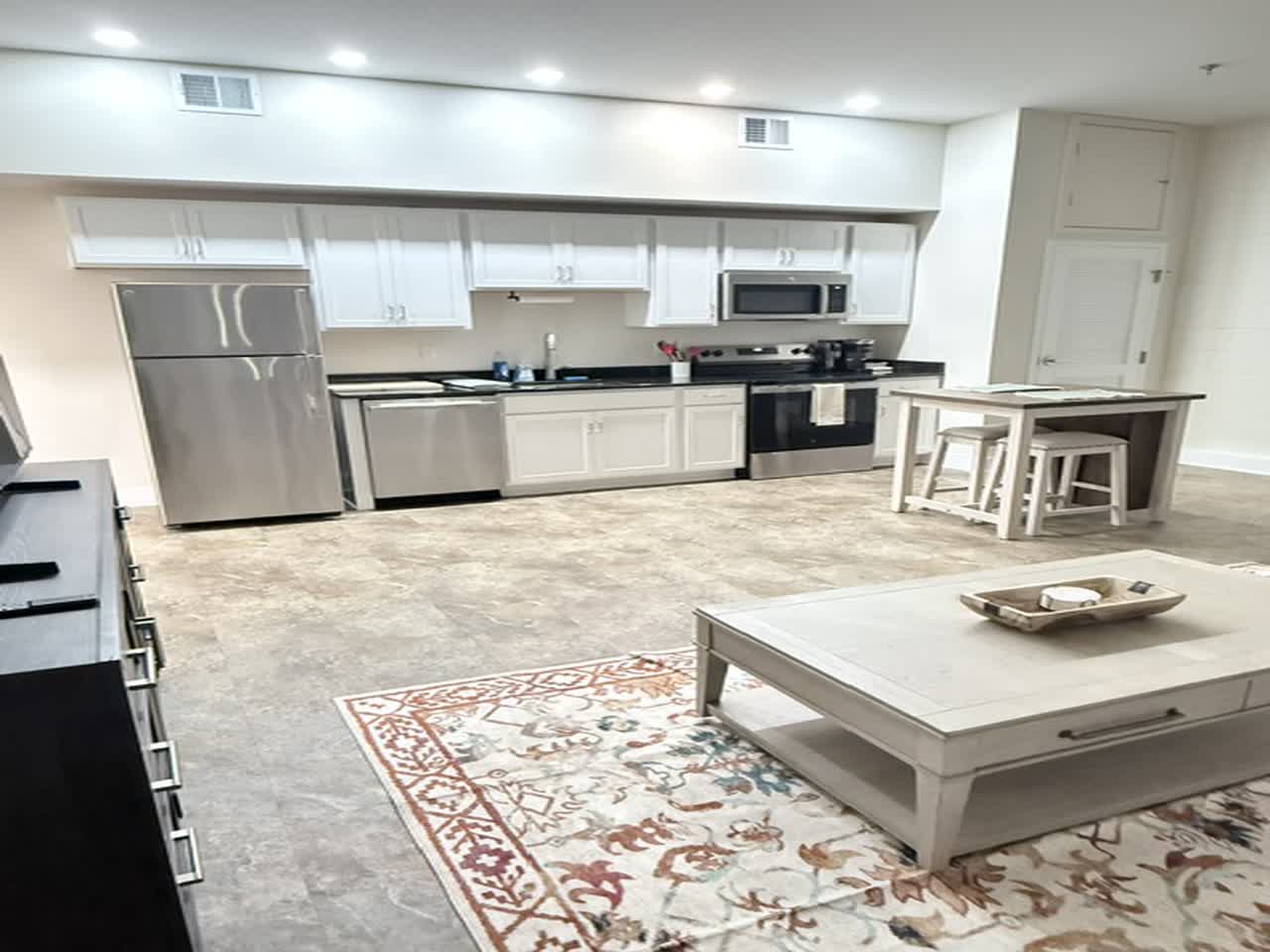 Studio living and kitchen